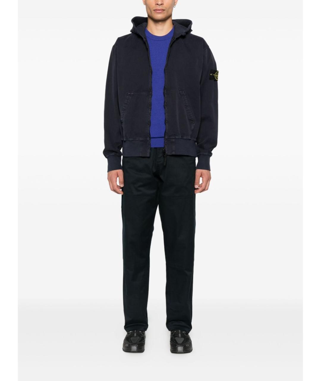 STONE ISLAND Темно-синяя хлопковая куртка, фото 2