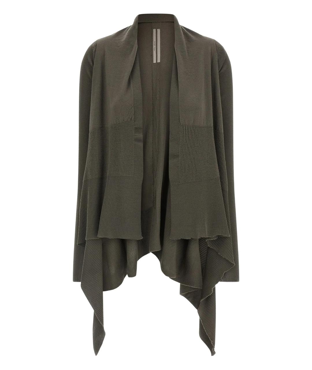 RICK OWENS Хаки шерстяной кардиган, фото 1