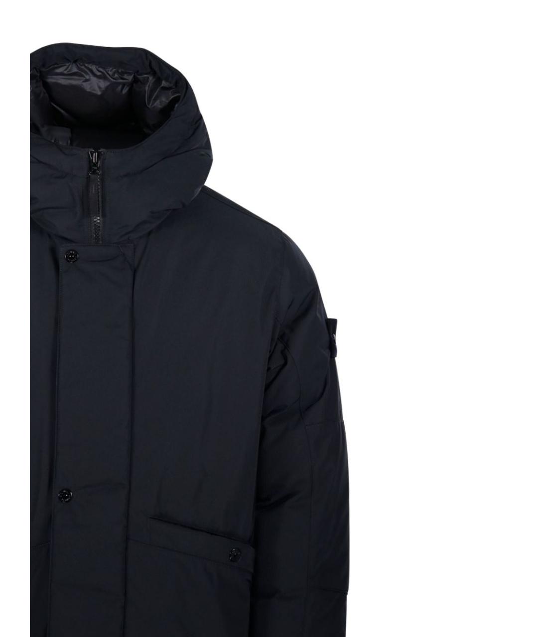 STONE ISLAND Черный полиэстеровый пуховик, фото 3