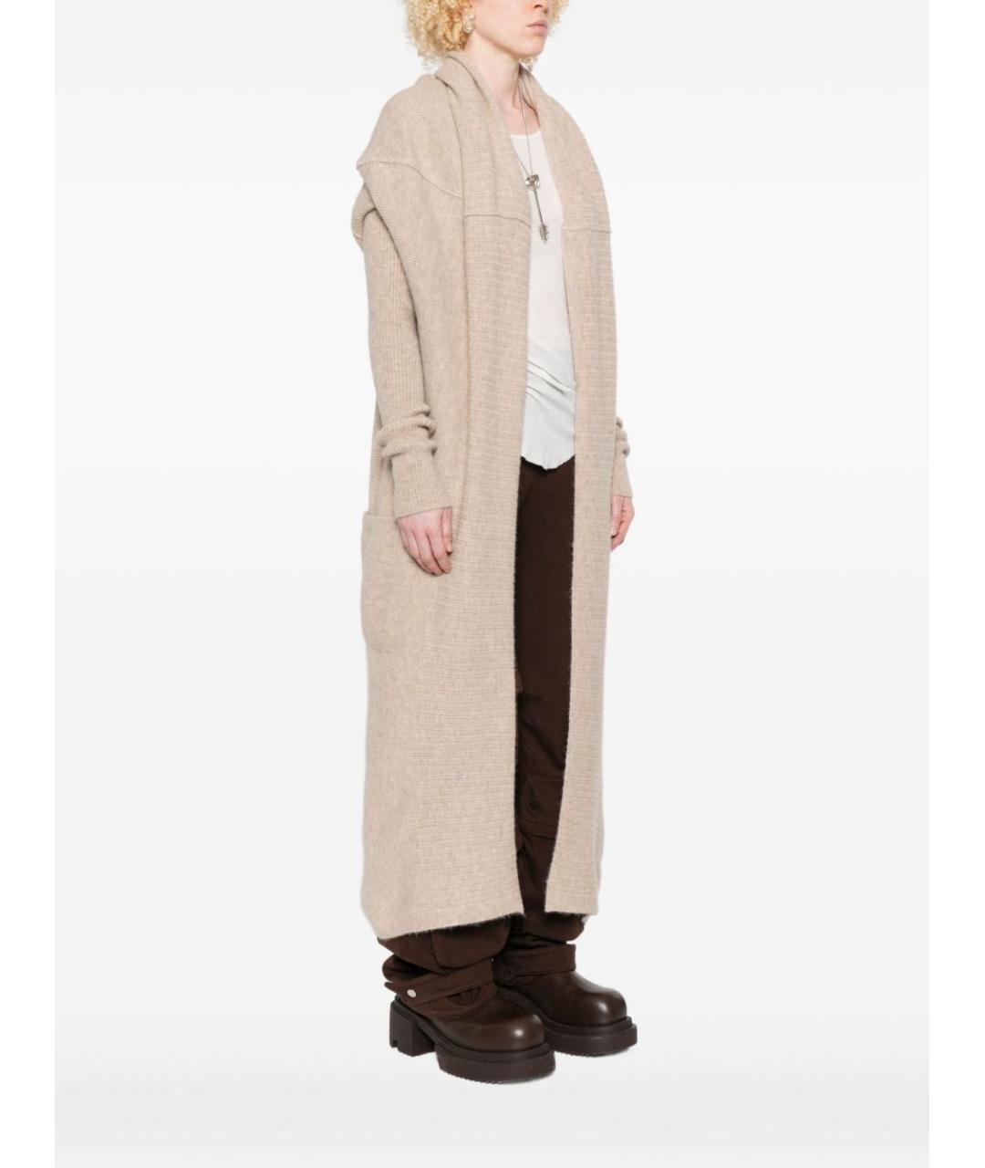 RICK OWENS Бежевый шерстяной кардиган, фото 3