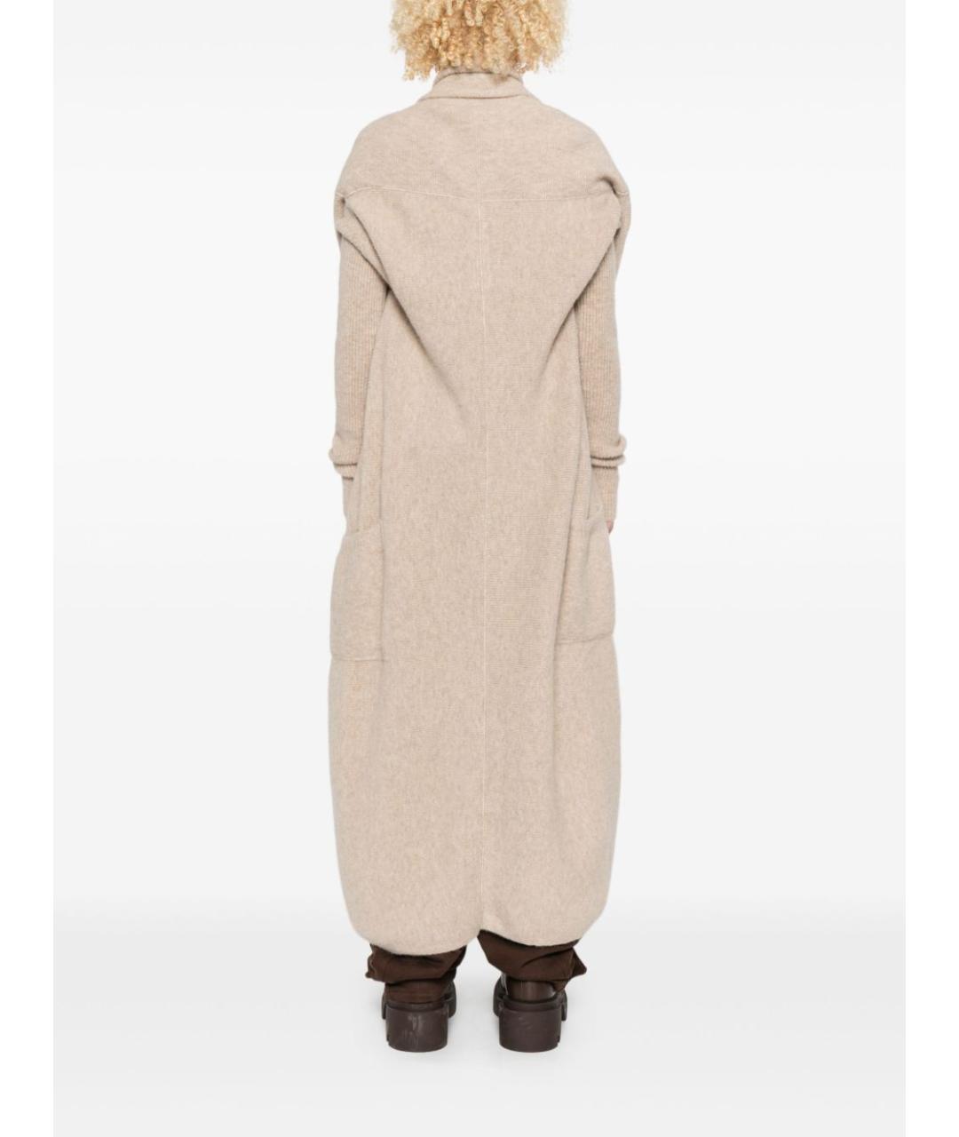 RICK OWENS Бежевый шерстяной кардиган, фото 4