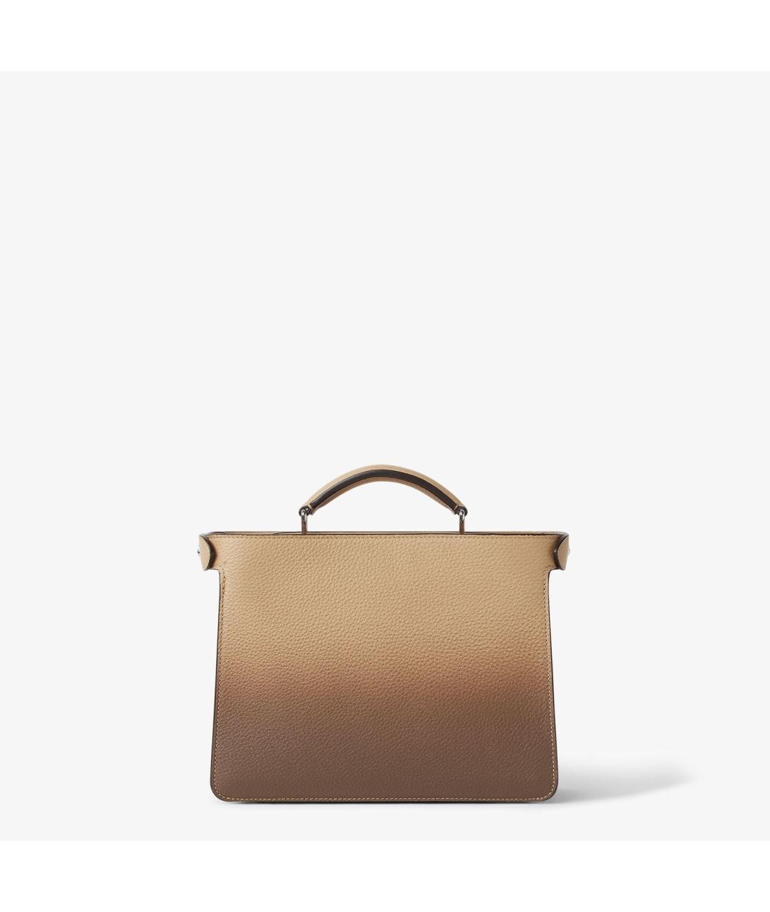 FENDI Коричневая кожаная сумка тоут, фото 5