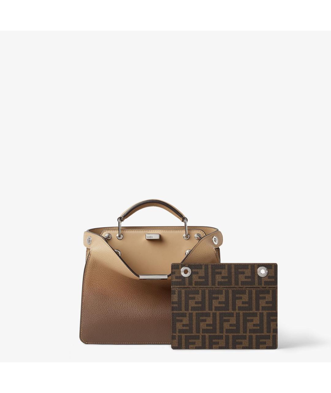FENDI Коричневая кожаная сумка тоут, фото 4