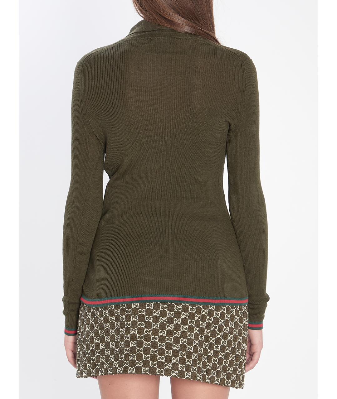 GUCCI Зеленый кашемировый джемпер / свитер, фото 5