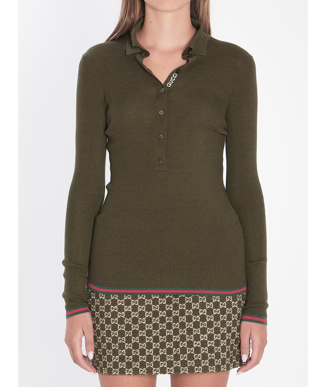 GUCCI Зеленый кашемировый джемпер / свитер, фото 2