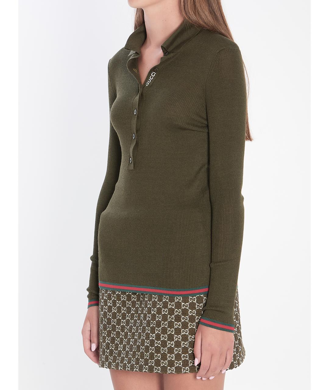 GUCCI Зеленый кашемировый джемпер / свитер, фото 3