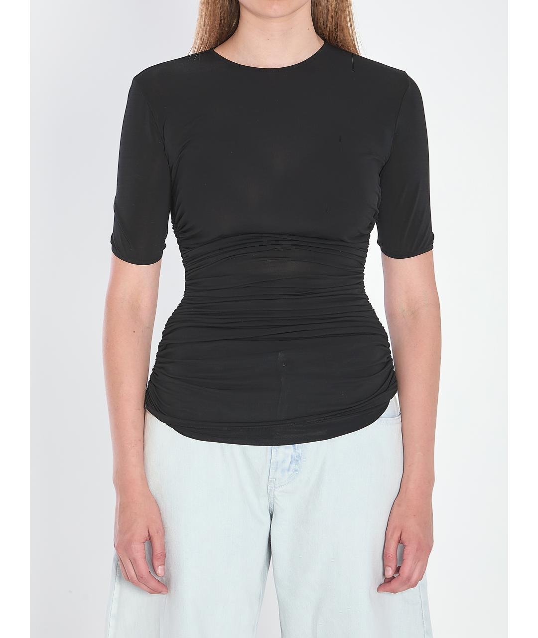 ALAIA Черная вискозная футболка, фото 2