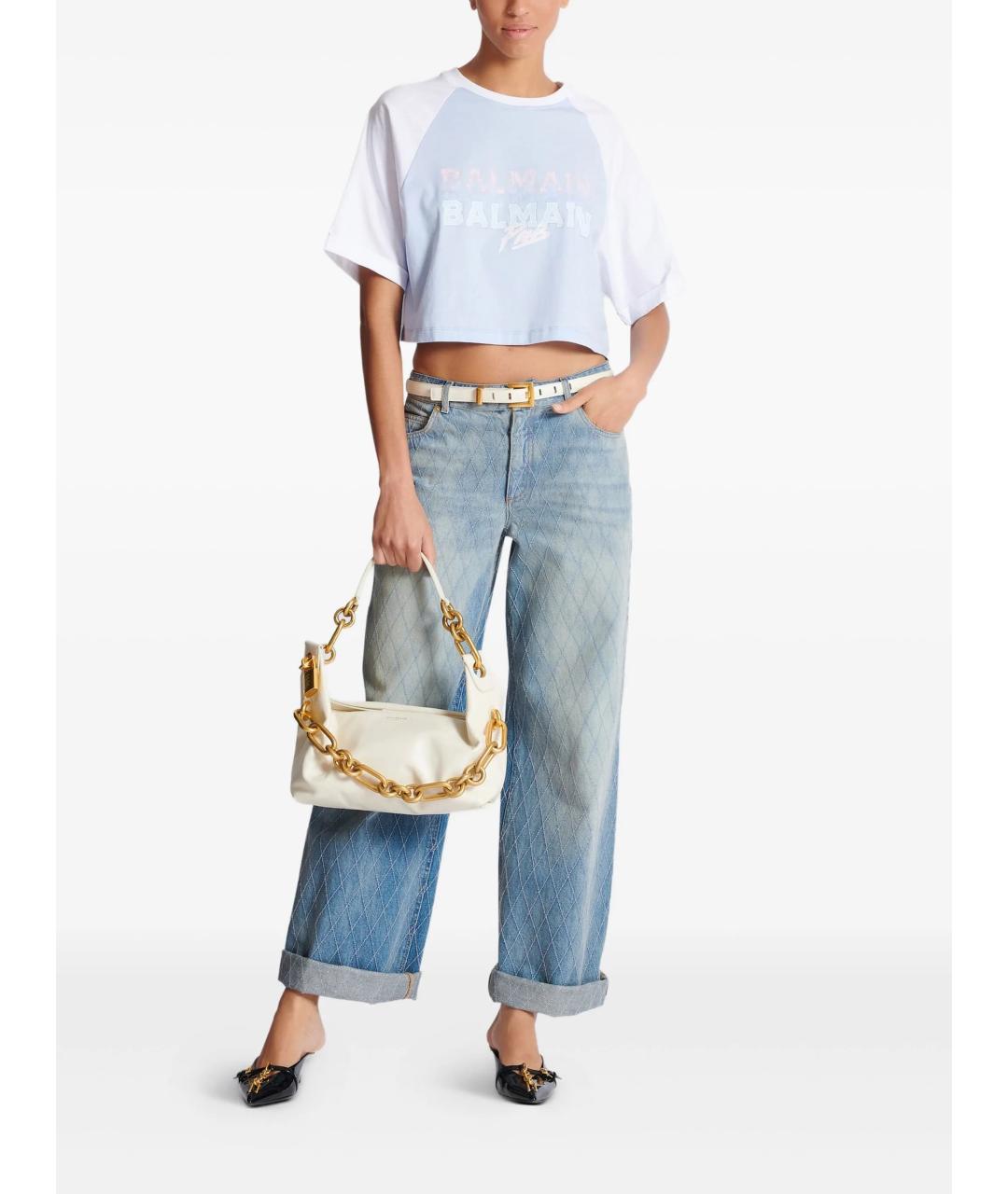 BALMAIN Синяя хлопковая футболка, фото 3