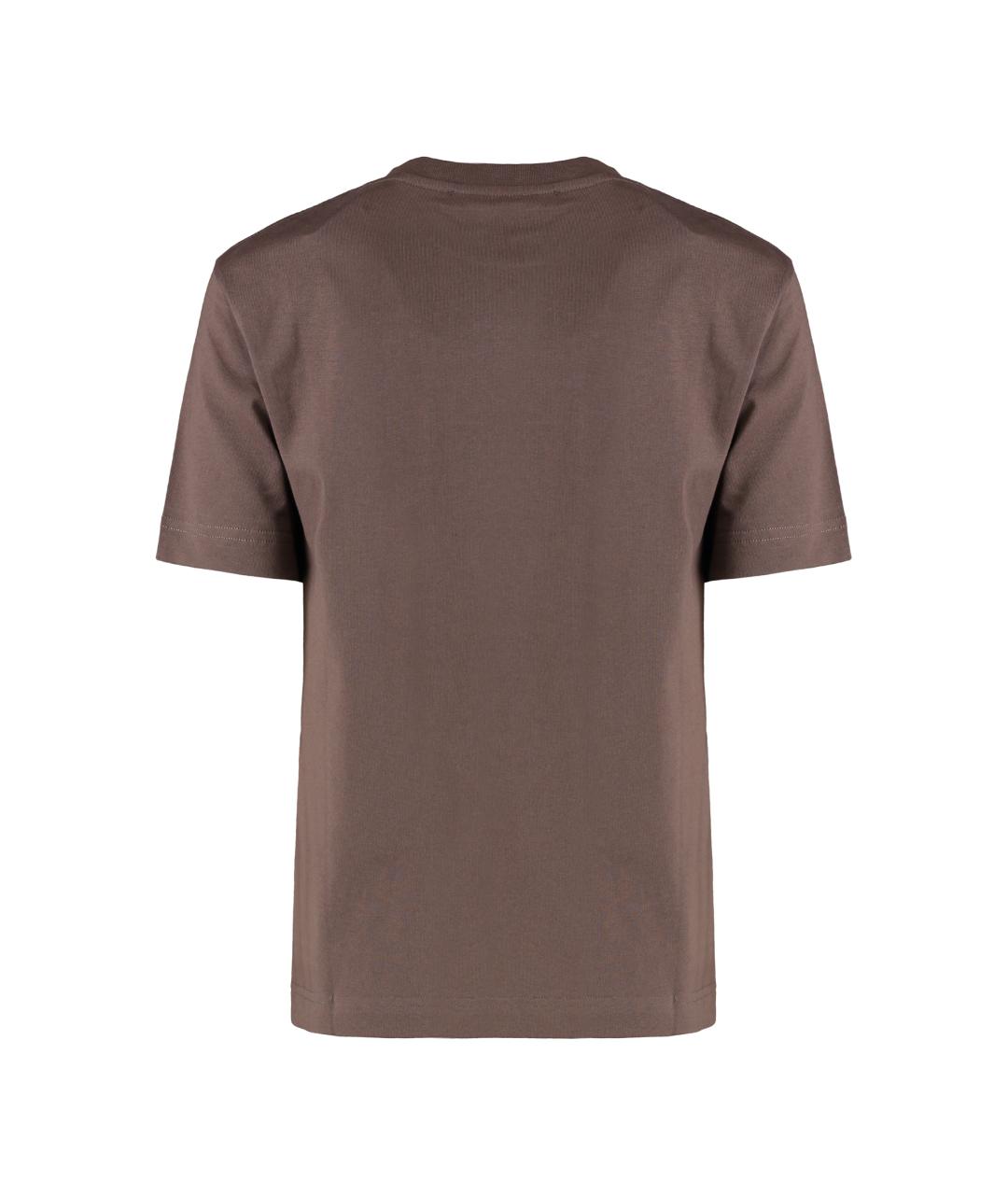 JACQUEMUS Коричневая хлопковая футболка, фото 2
