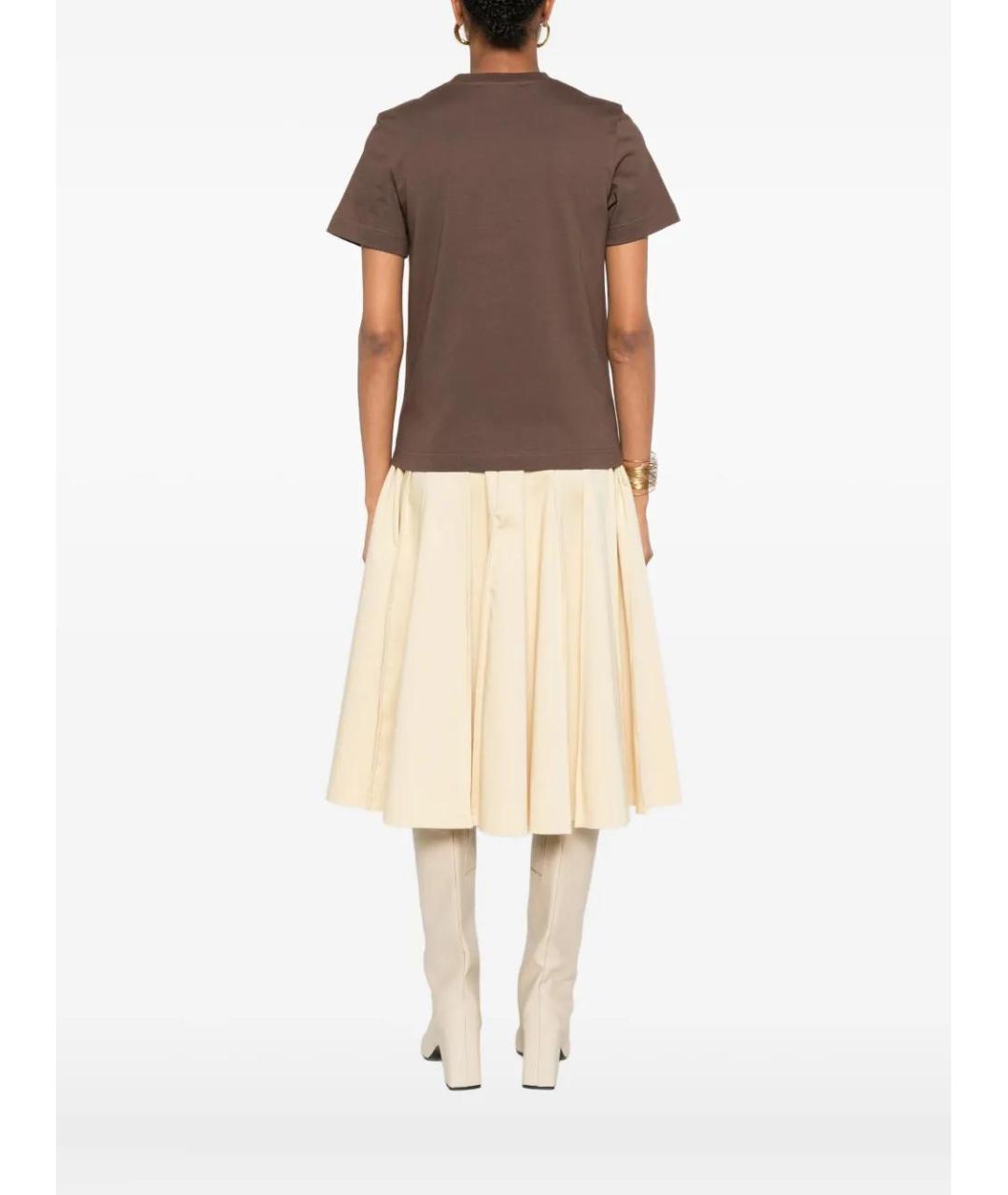 JACQUEMUS Коричневая хлопковая футболка, фото 4