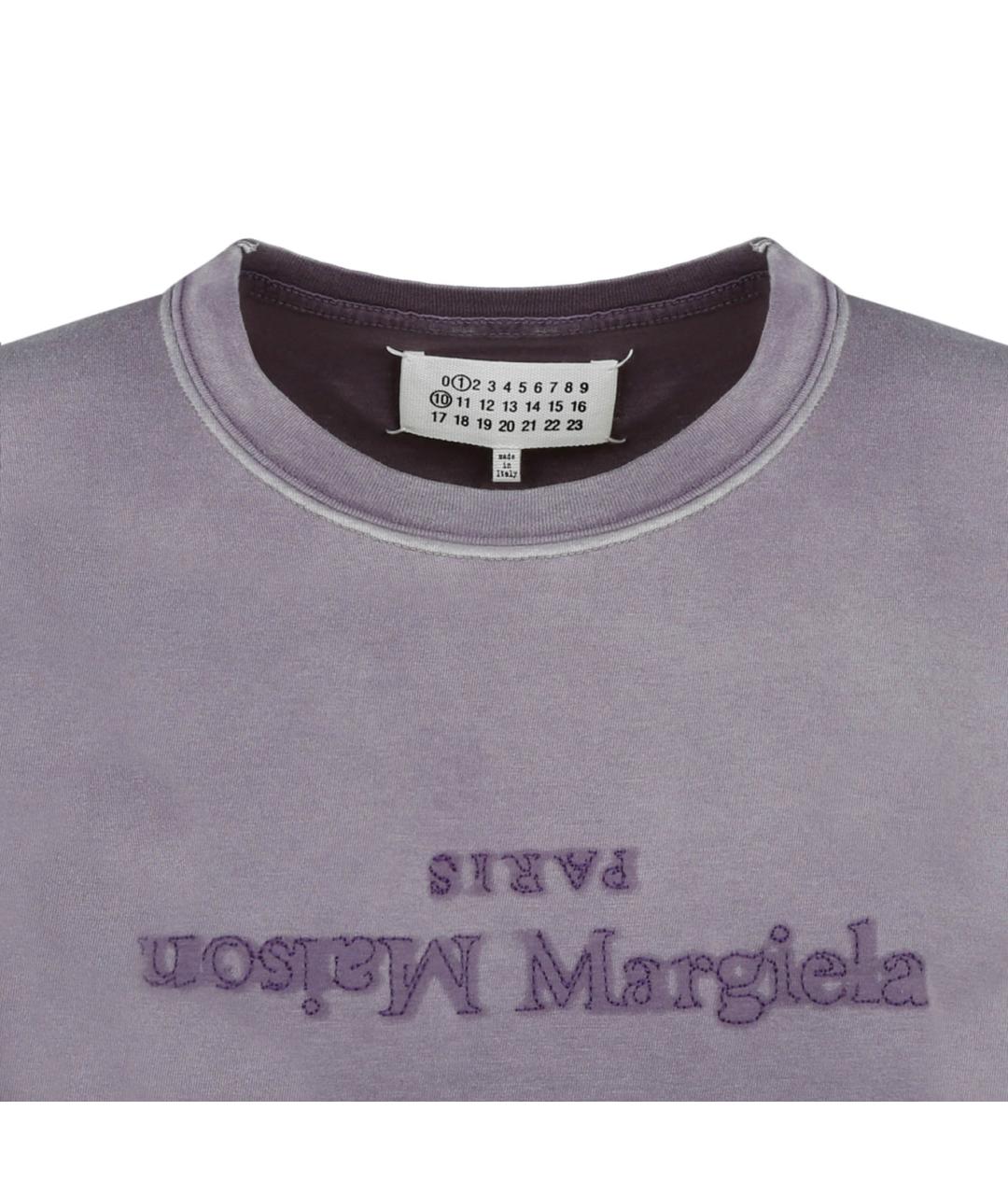 MAISON MARGIELA Фиолетовая хлопковая футболка, фото 3