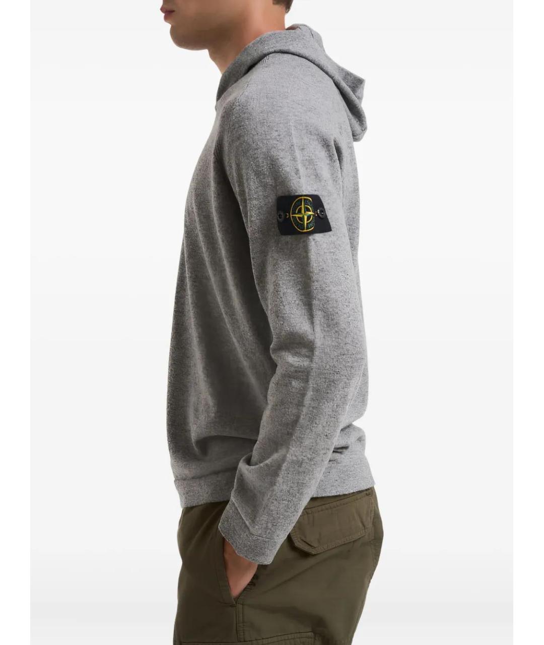 STONE ISLAND Антрацитовый шерстяной джемпер / свитер, фото 3
