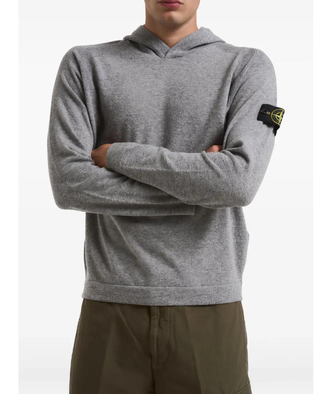 STONE ISLAND Антрацитовый шерстяной джемпер / свитер, фото 2