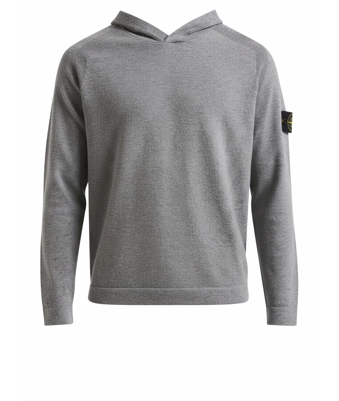 STONE ISLAND Антрацитовый шерстяной джемпер / свитер, фото 1