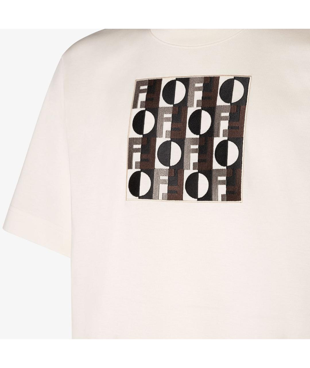 FENDI Белая хлопковая футболка, фото 3