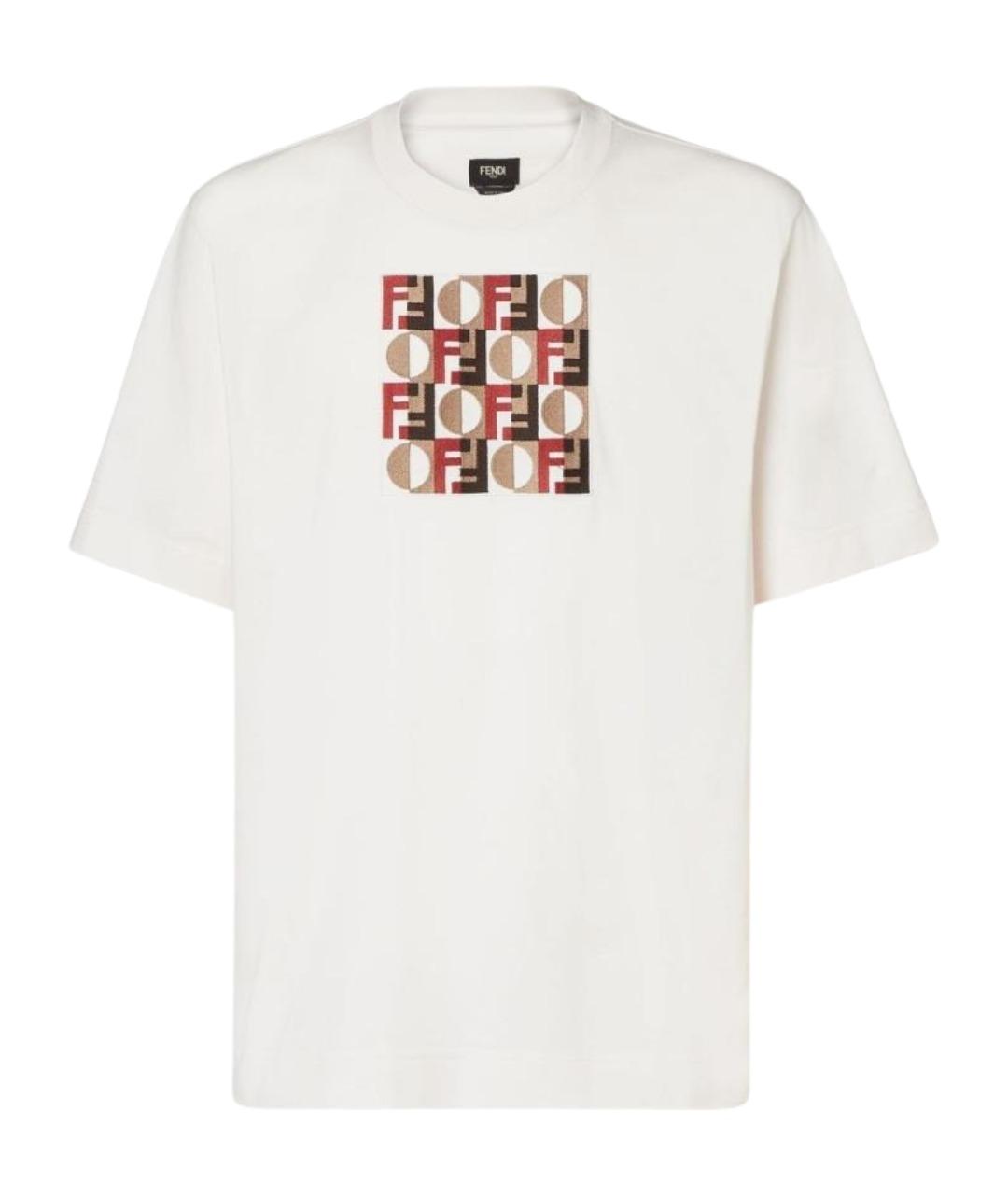 FENDI Белая хлопковая футболка, фото 1