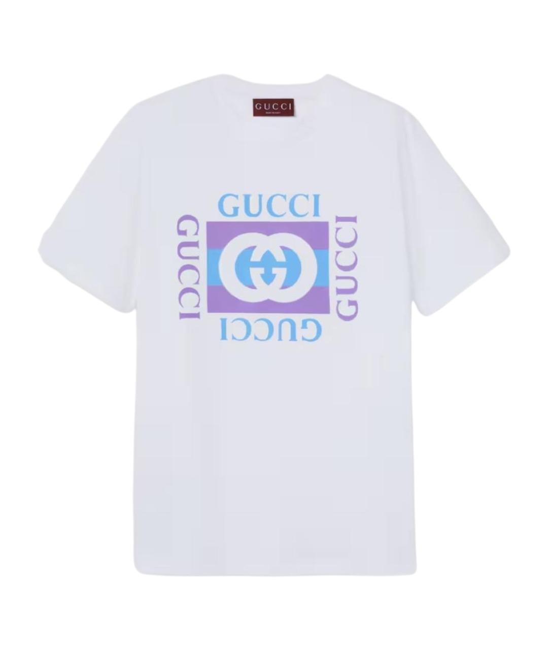 GUCCI Белая хлопковая футболка, фото 1