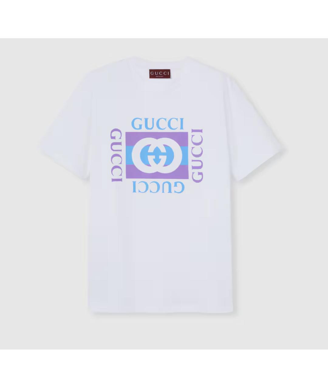 GUCCI Белая хлопковая футболка, фото 5