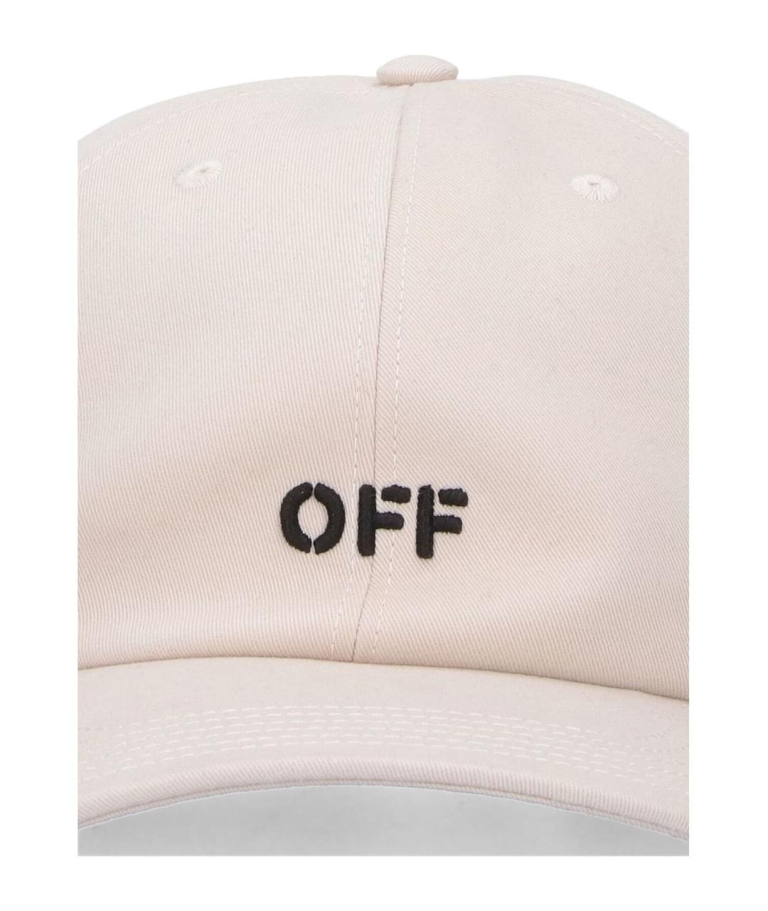 OFF-WHITE Бежевая хлопковая кепка/бейсболка, фото 3