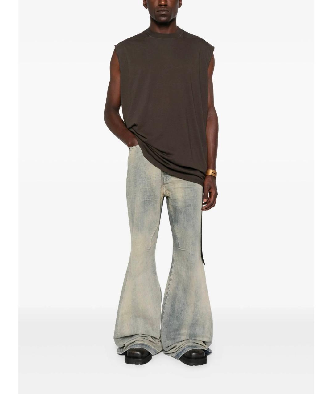 RICK OWENS DRKSHDW Серая хлопковая футболка, фото 3