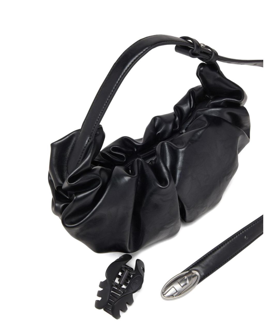 DIESEL Черная сумка через плечо из искусственной кожи, фото 3