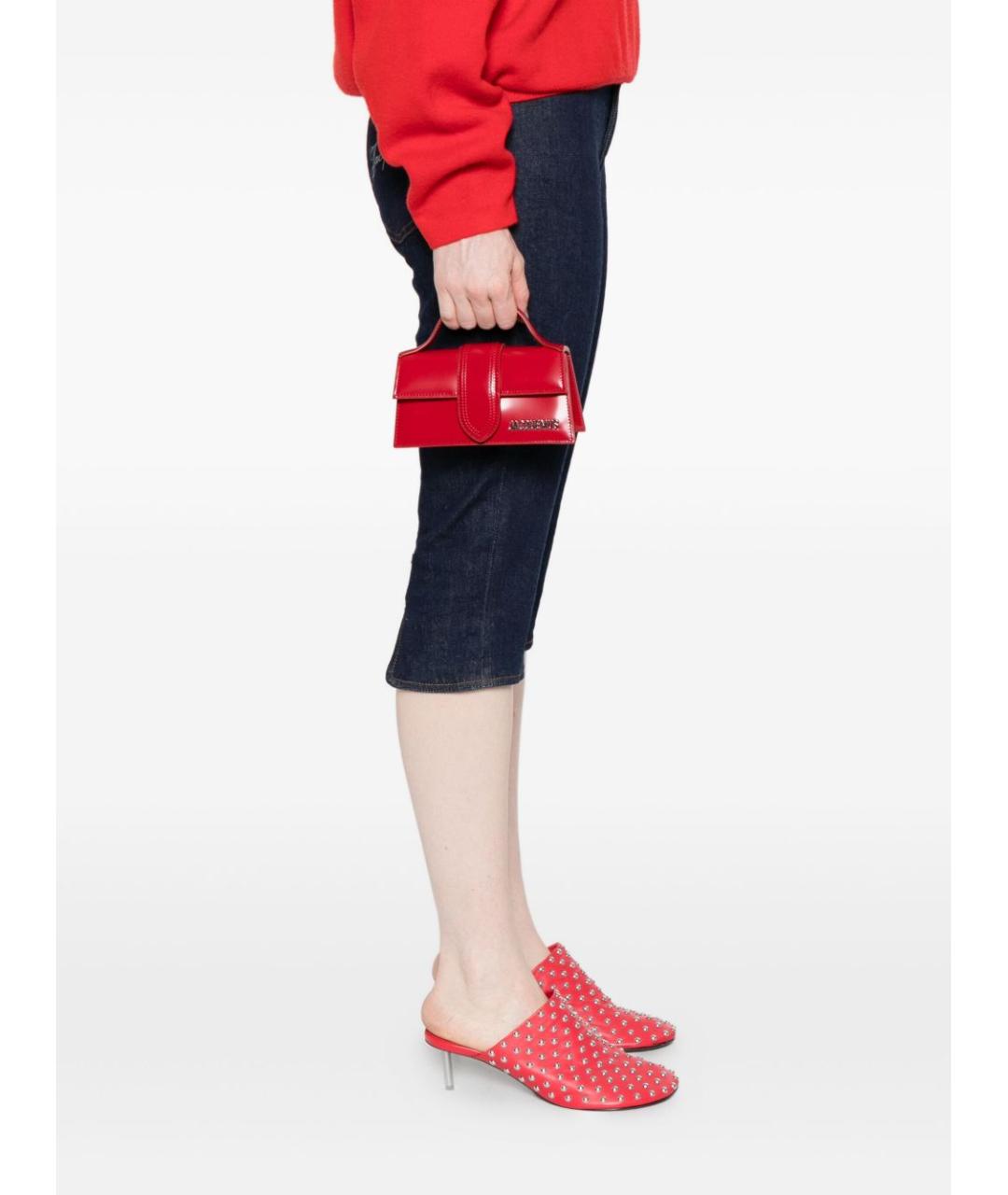 JACQUEMUS Красная кожаная сумка через плечо, фото 2