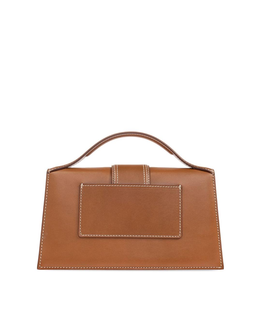 JACQUEMUS Коричневая кожаная сумка с короткими ручками, фото 4
