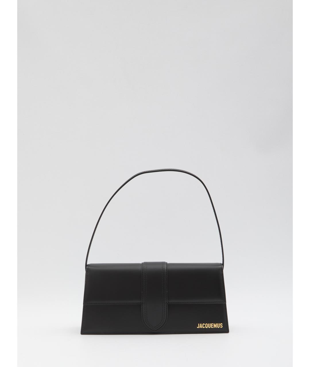 JACQUEMUS Черная кожаная сумка с короткими ручками, фото 5