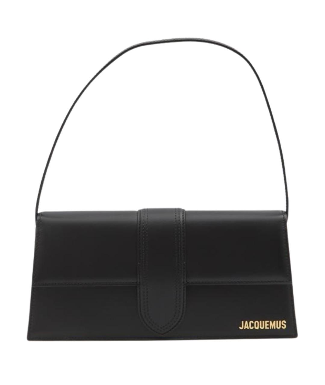 JACQUEMUS Черная кожаная сумка с короткими ручками, фото 1