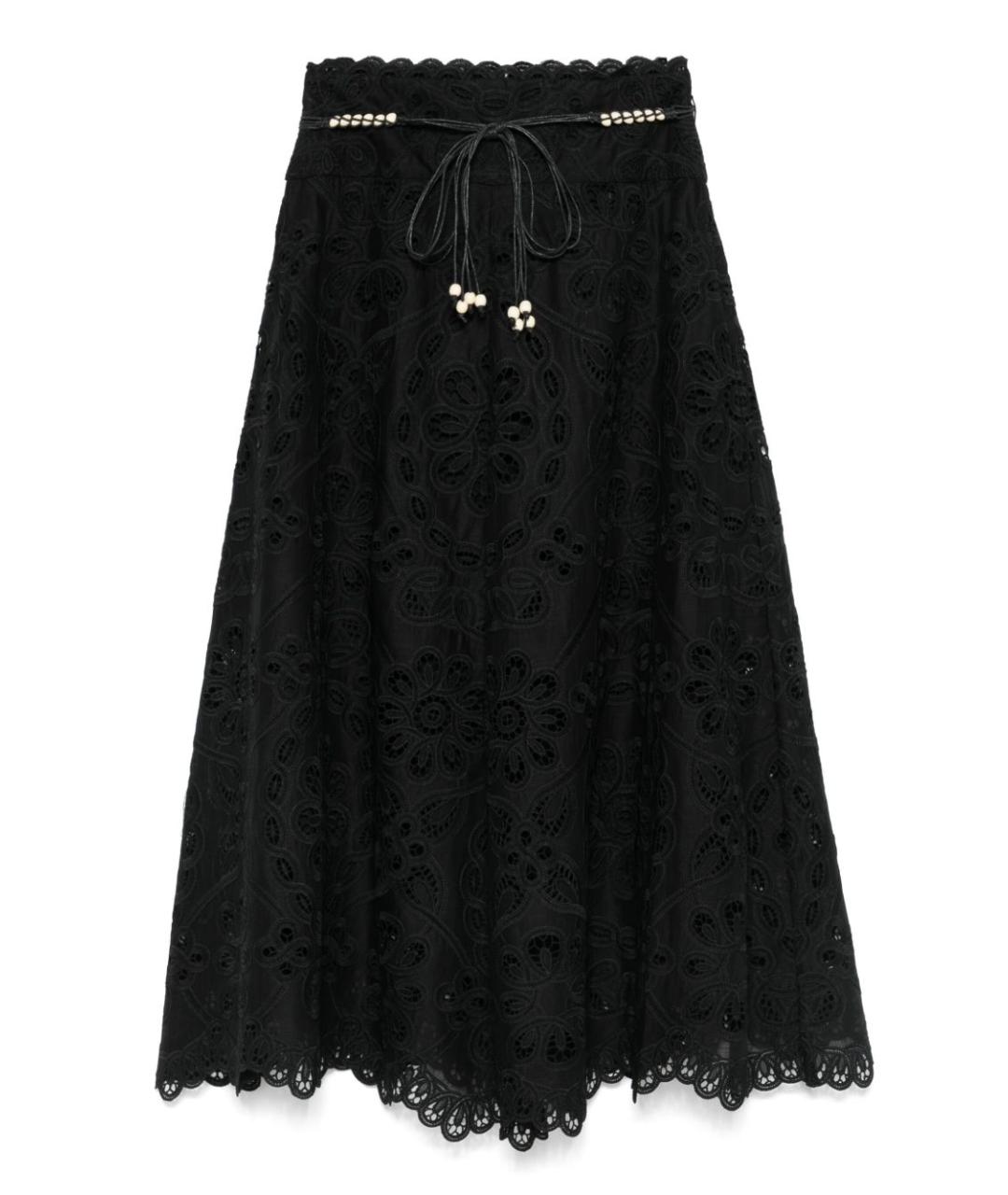 ZIMMERMANN Черная полиэстеровая юбка миди, фото 1