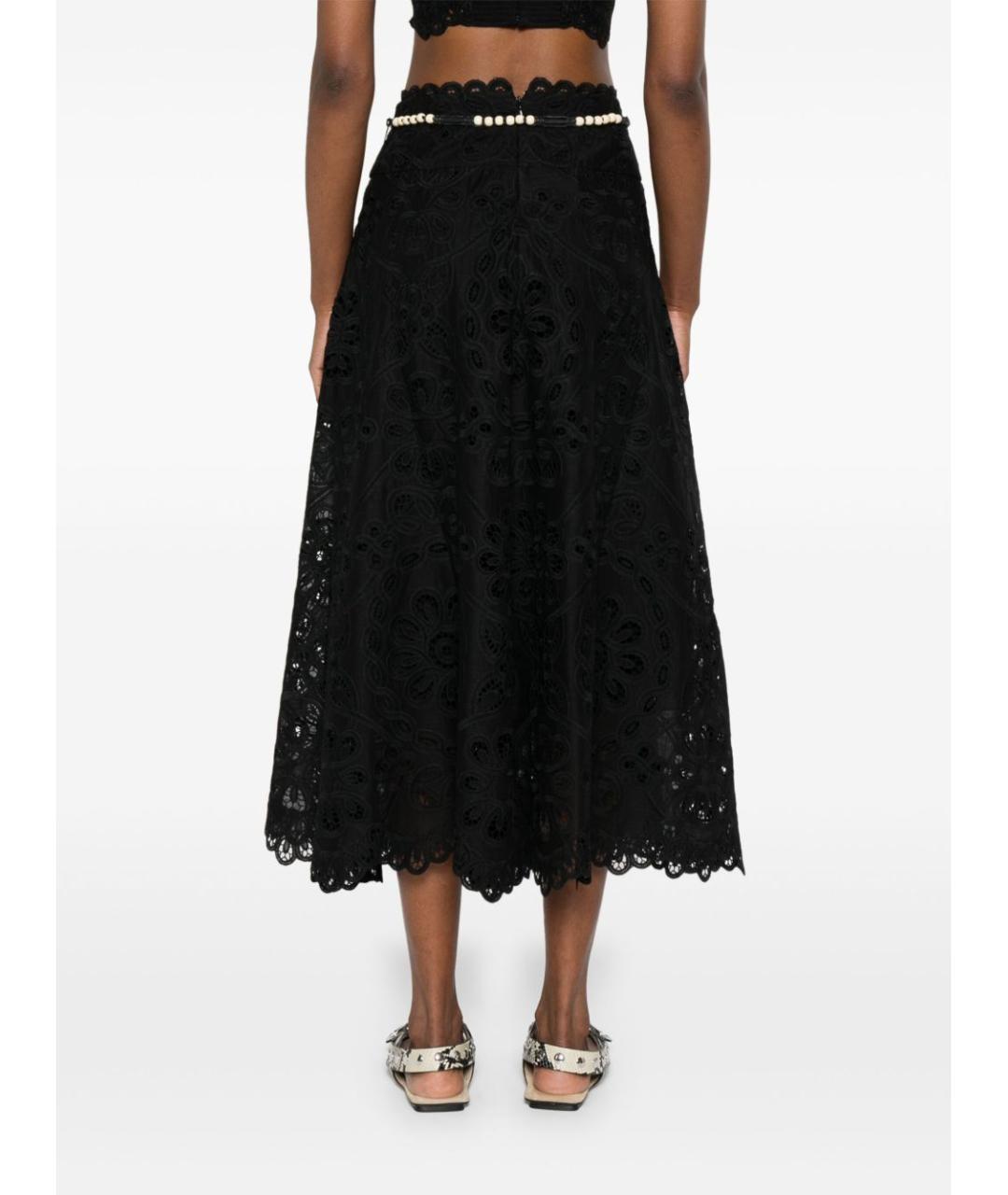 ZIMMERMANN Черная полиэстеровая юбка миди, фото 2