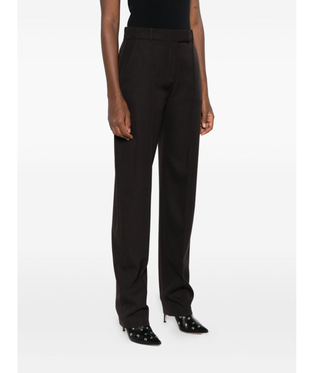 ALEXANDER MCQUEEN Коричневые шерстяные прямые брюки, фото 5