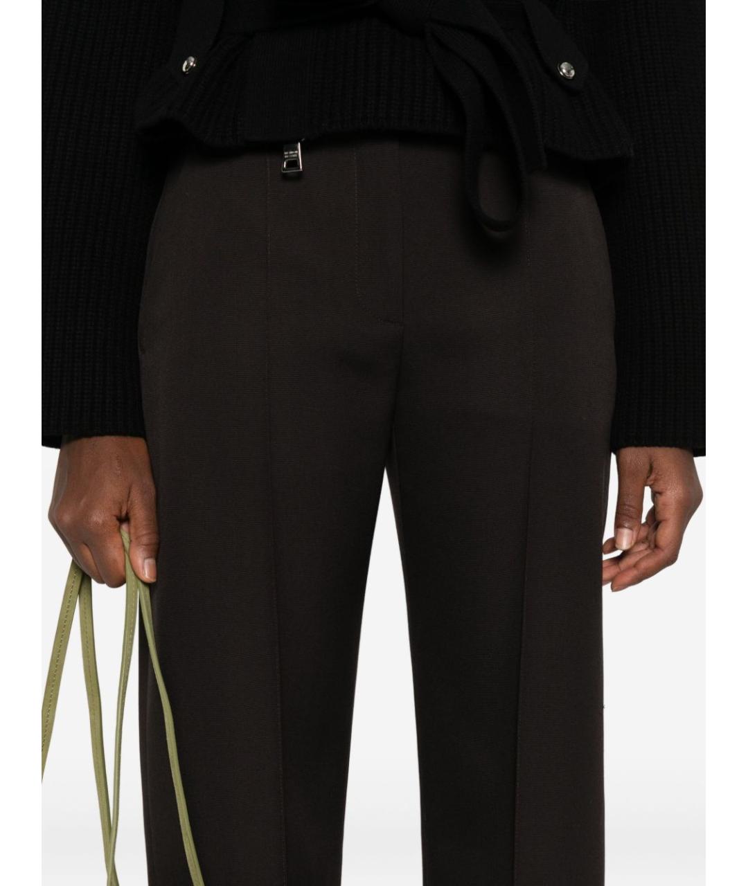 ALEXANDER MCQUEEN Коричневые шерстяные прямые брюки, фото 3