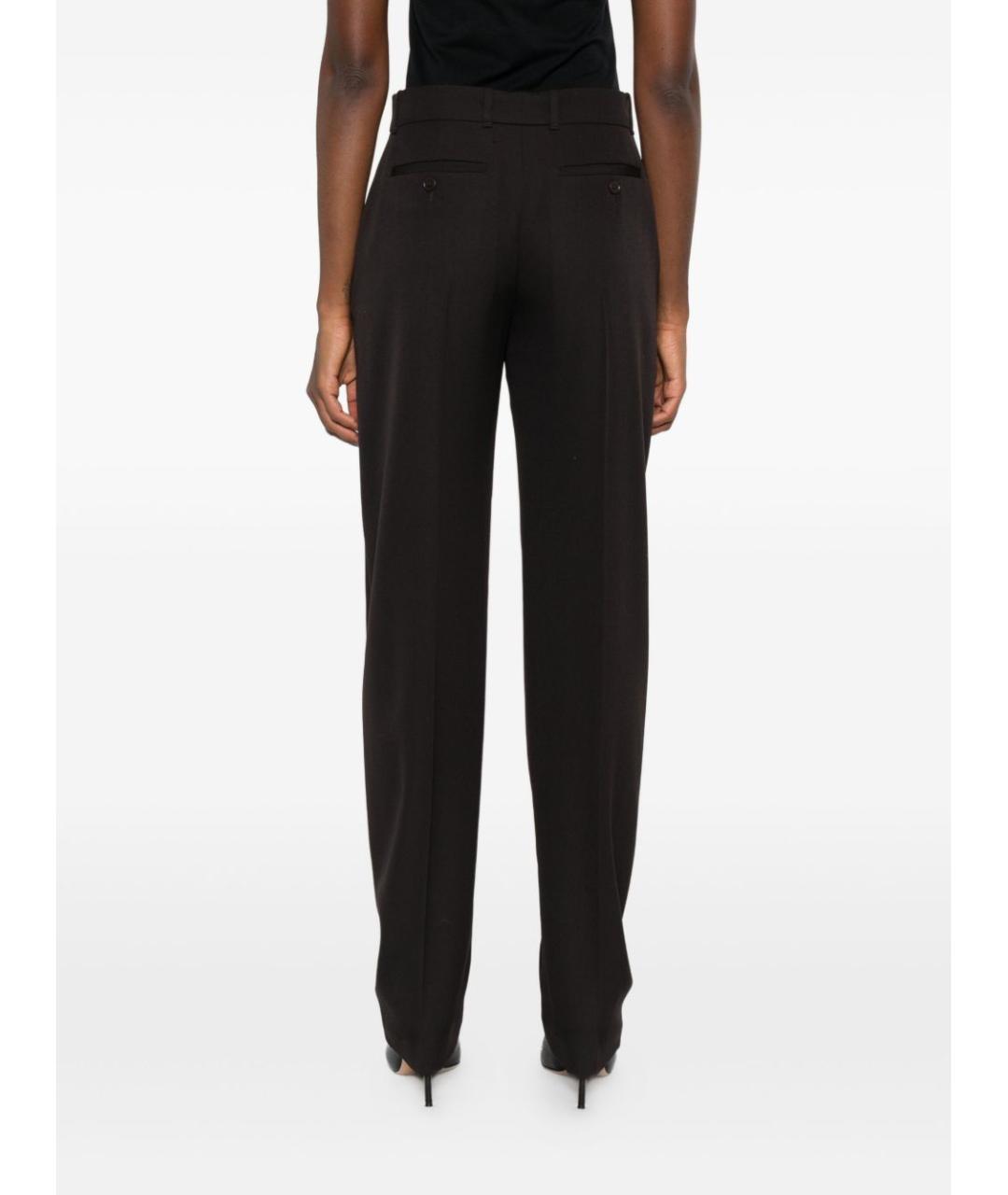 ALEXANDER MCQUEEN Коричневые шерстяные прямые брюки, фото 2