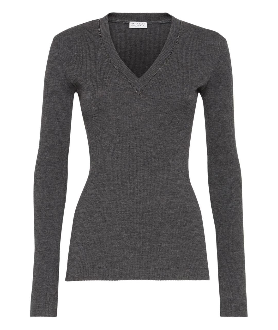 BRUNELLO CUCINELLI Серый шерстяной джемпер / свитер, фото 1