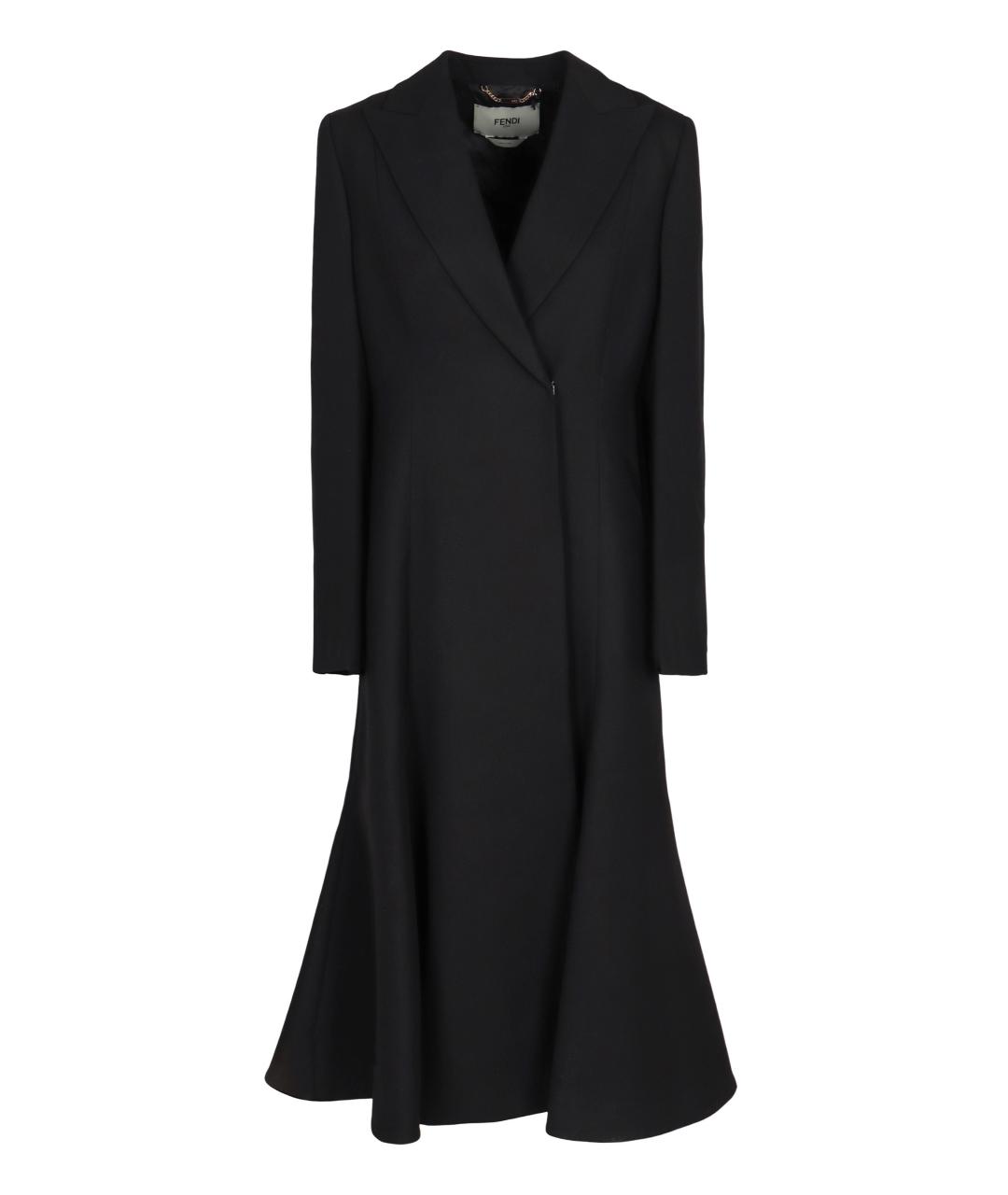 FENDI Черное шерстяное пальто, фото 1