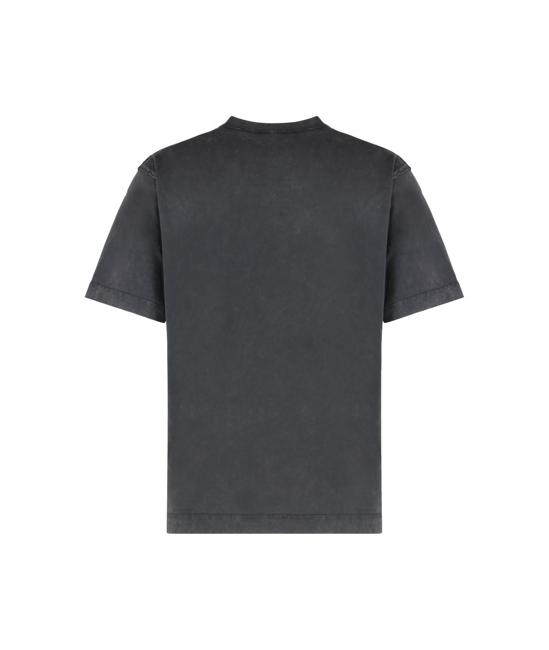 DOLCE&GABBANA Антрацитовая хлопковая футболка, фото 2