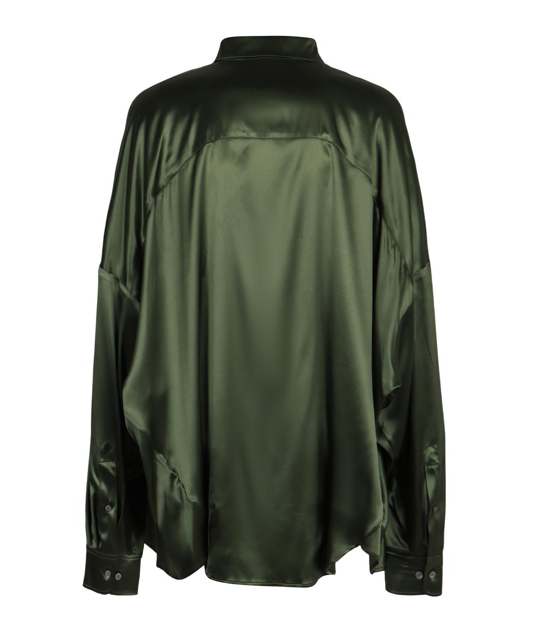 DRIES VAN NOTEN Зеленая шелковая рубашка, фото 2