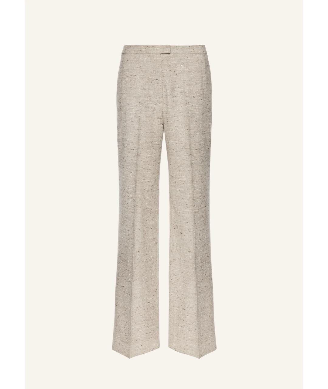 MAGDA BUTRYM Бежевые шелковые прямые брюки, фото 4