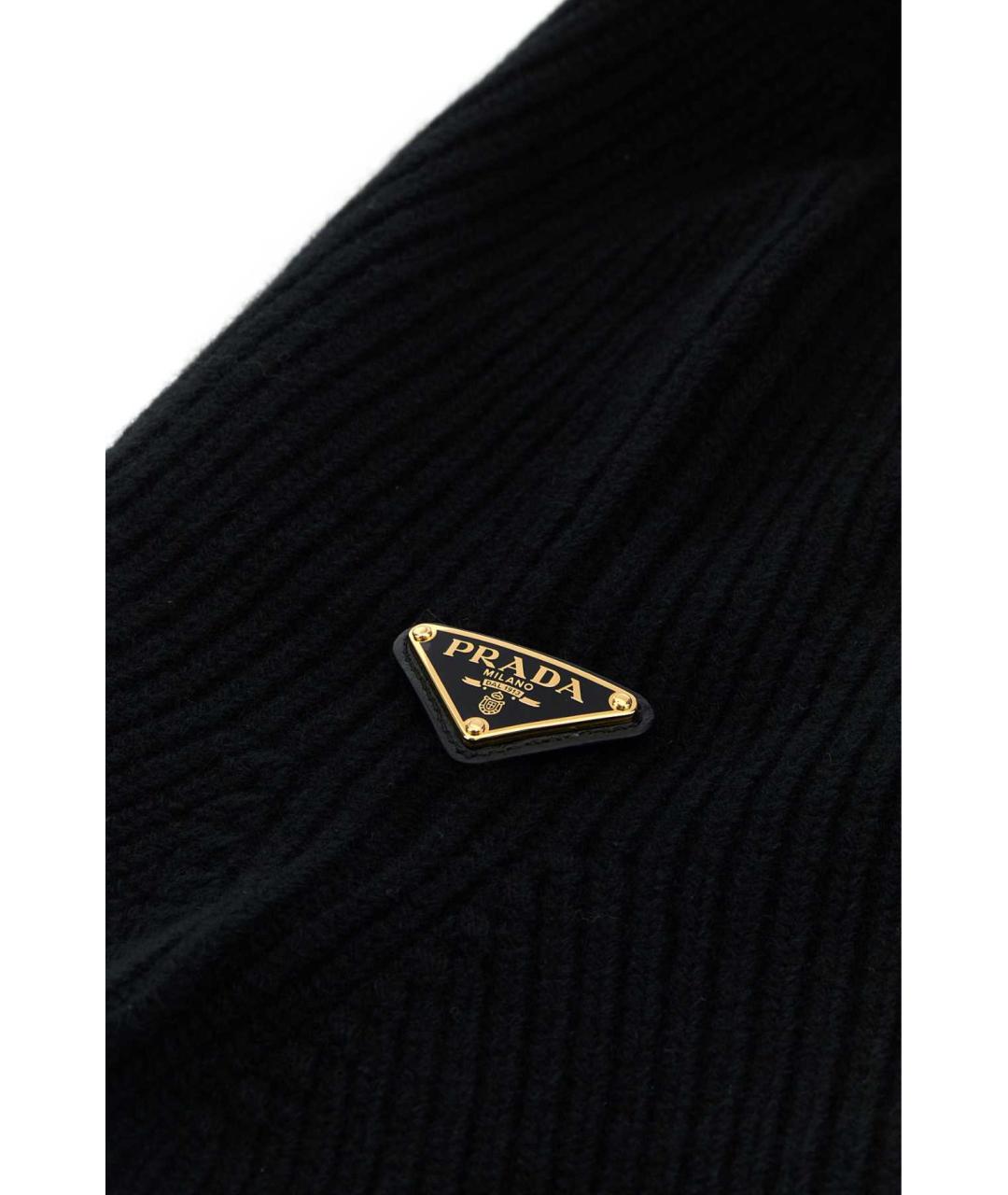 PRADA Черная шерстяная шапка, фото 2