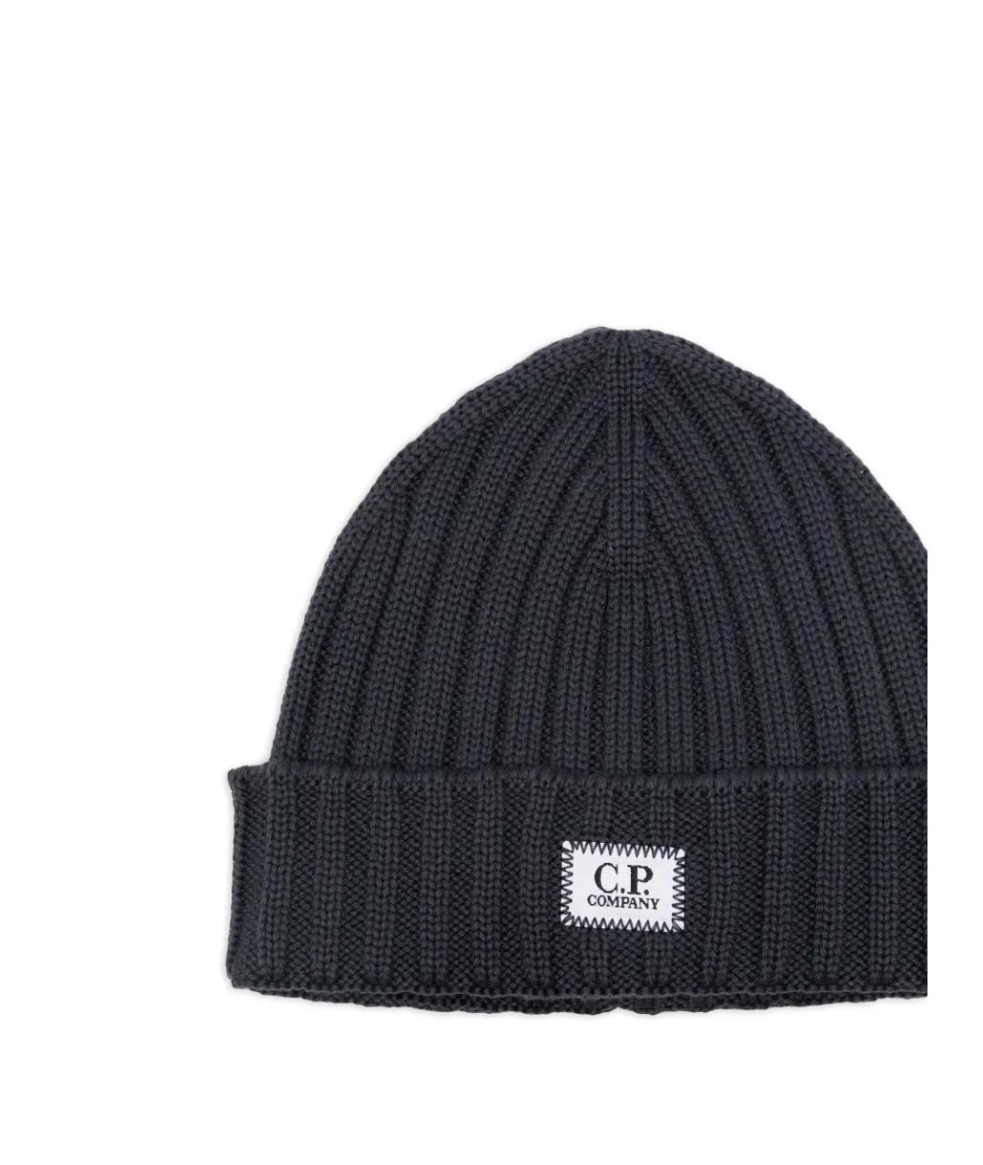 CP COMPANY Антрацитовая шерстяная шапка, фото 3