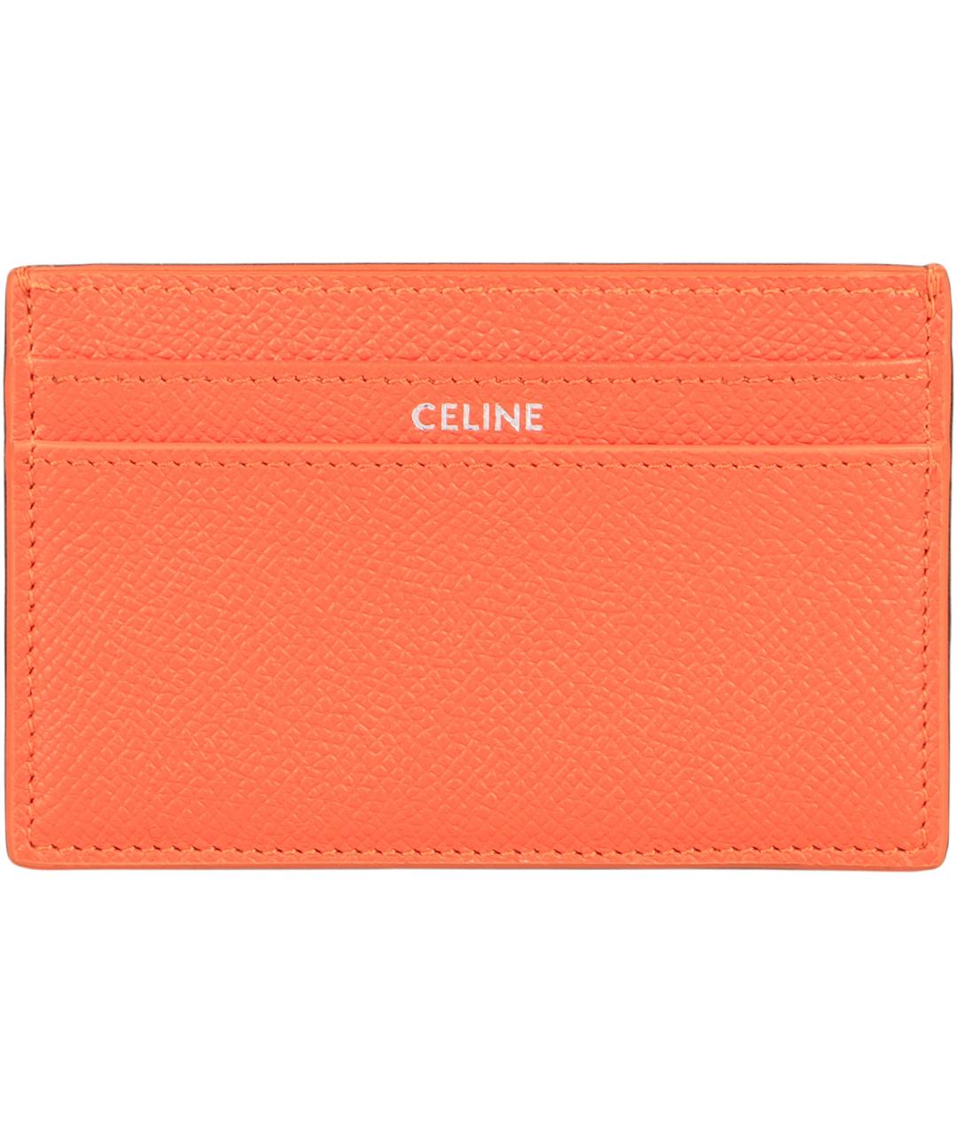 CELINE Оранжевый кожаный кошелек, фото 2