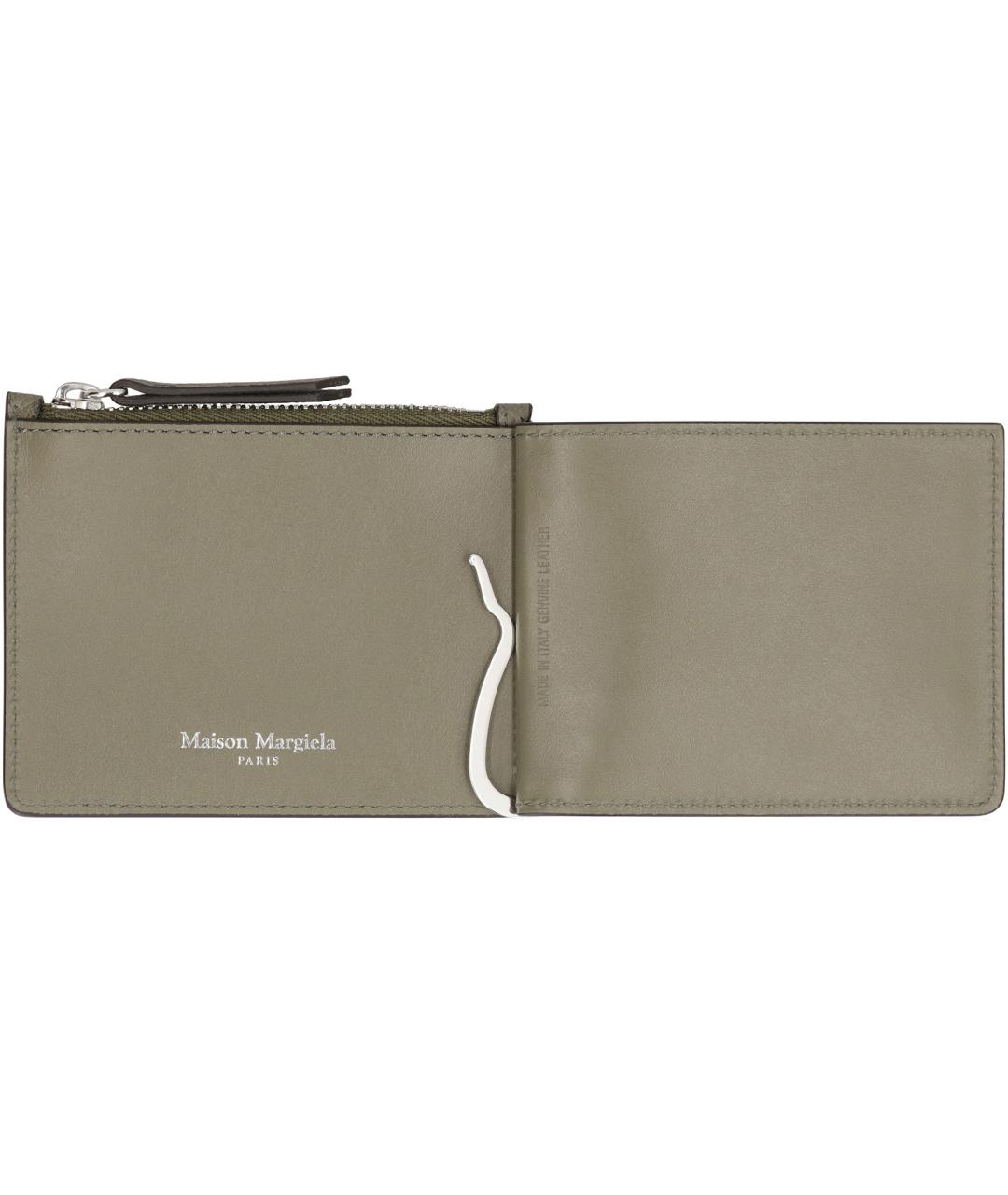 MAISON MARGIELA Зеленый кожаный кардхолдер, фото 3