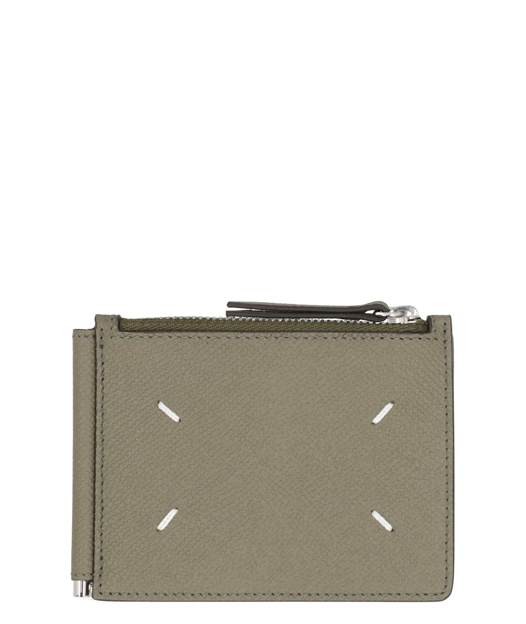 MAISON MARGIELA Зеленый кожаный кардхолдер, фото 1