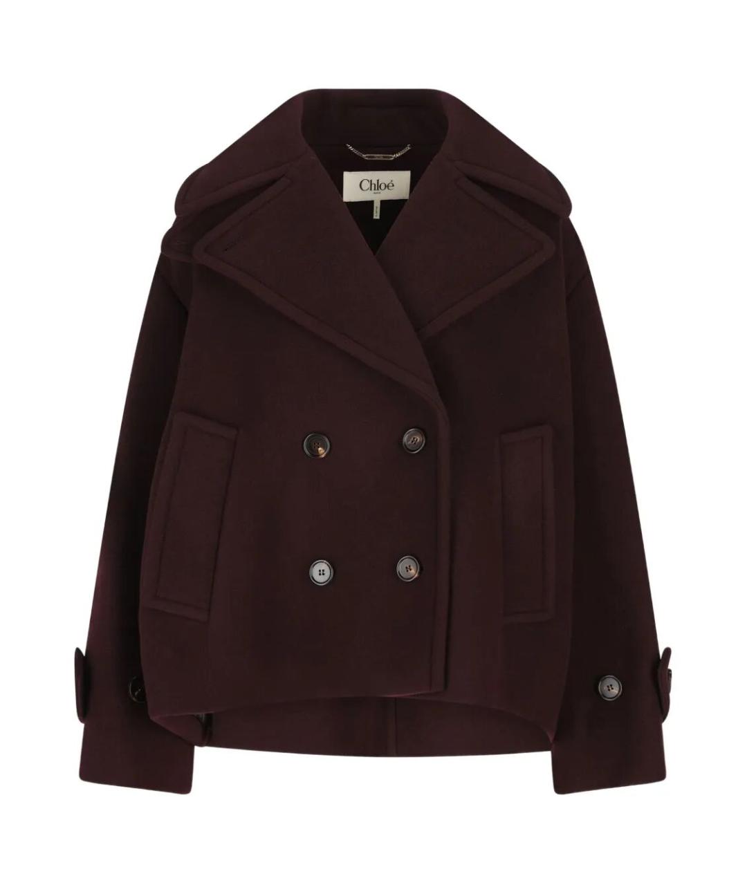 CHLOE Бордовое шерстяное пальто, фото 1