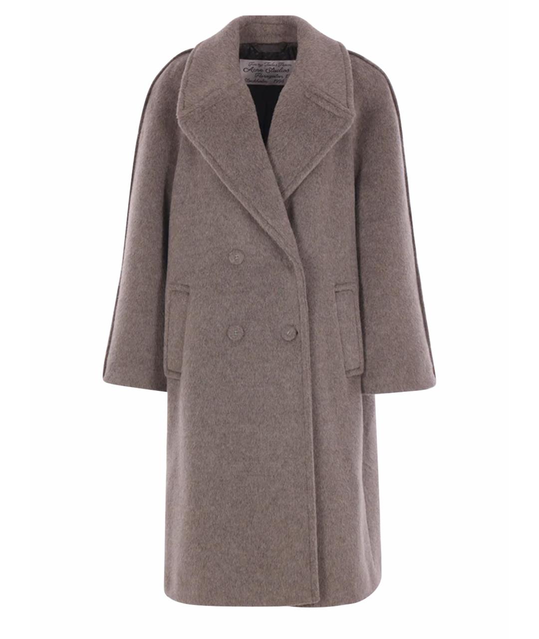 ACNE STUDIOS Серое шерстяное пальто, фото 5