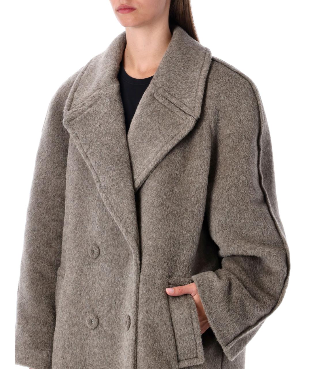 ACNE STUDIOS Серое шерстяное пальто, фото 4