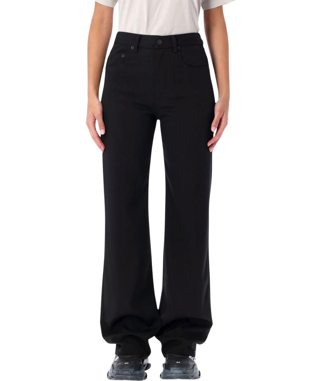 BALENCIAGA Черные шерстяные прямые брюки, фото 4