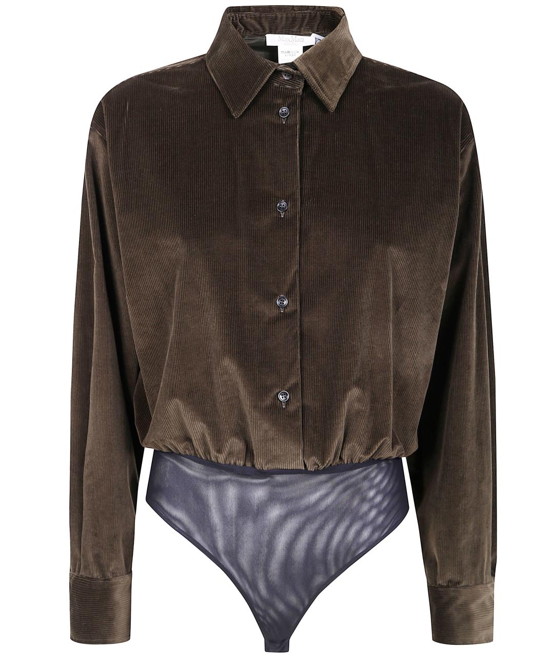 MAX MARA Зеленая хлопковая рубашка, фото 1