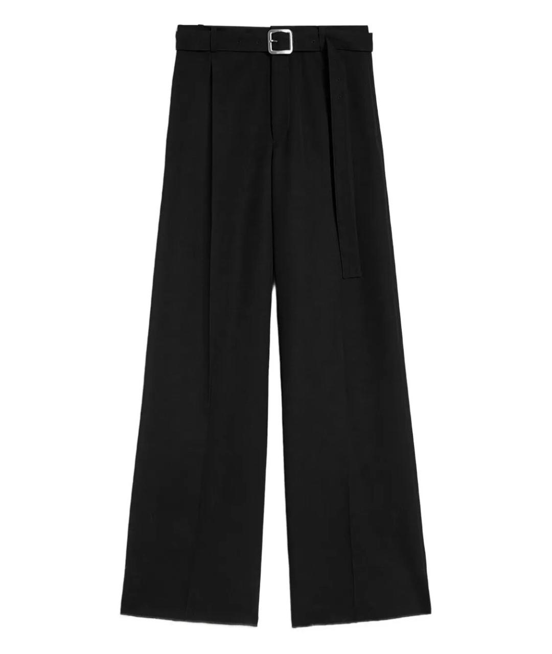 JIL SANDER Черные шерстяные повседневные брюки, фото 1